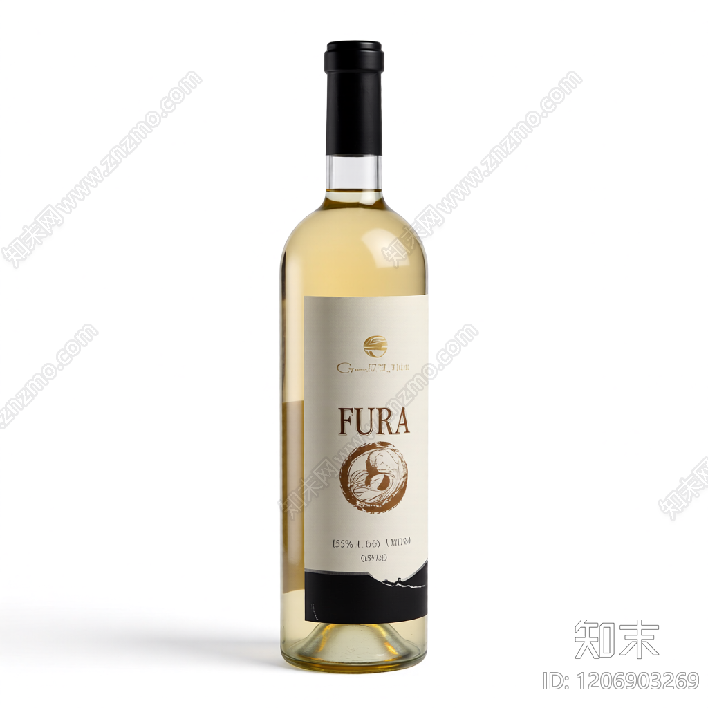 酒瓶带标签模型3D模型下载【ID:1206903269】