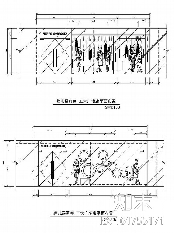 某品牌服装专卖店装修设计图cad施工图下载【ID:161755171】