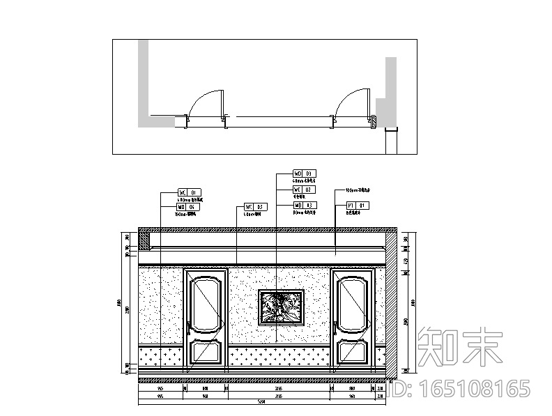 浮光之域|海归派轻奢风样板间设计施工图（附效果图）cad施工图下载【ID:165108165】