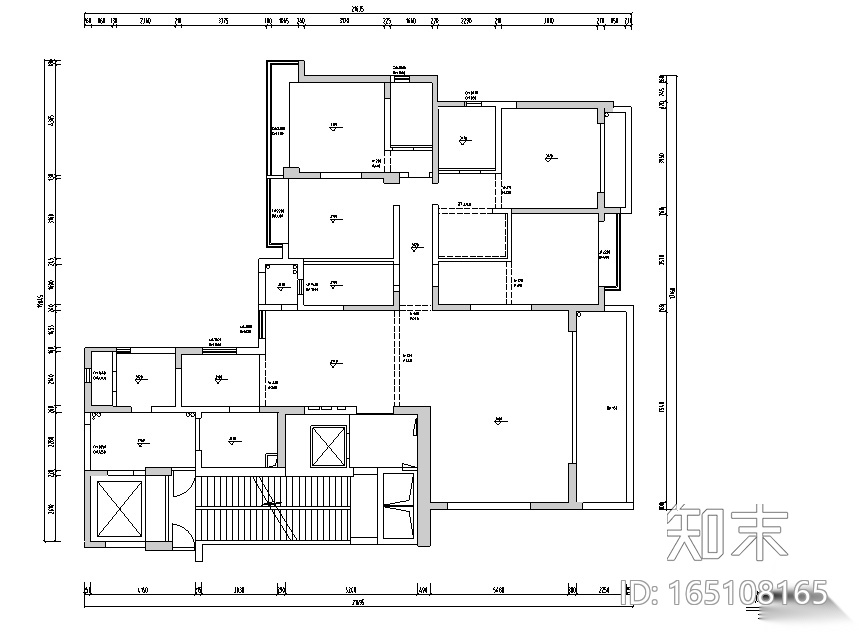 浮光之域|海归派轻奢风样板间设计施工图（附效果图）cad施工图下载【ID:165108165】