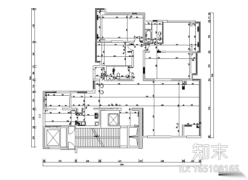 浮光之域|海归派轻奢风样板间设计施工图（附效果图）cad施工图下载【ID:165108165】