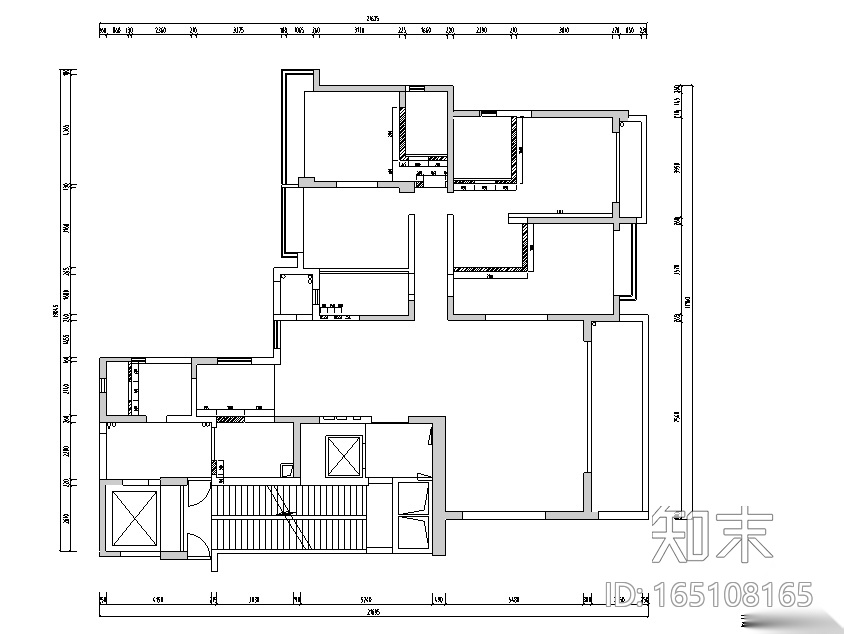 浮光之域|海归派轻奢风样板间设计施工图（附效果图）cad施工图下载【ID:165108165】