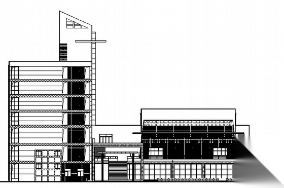 某七层文化艺术中心建筑设计扩初图施工图下载【ID:166213118】