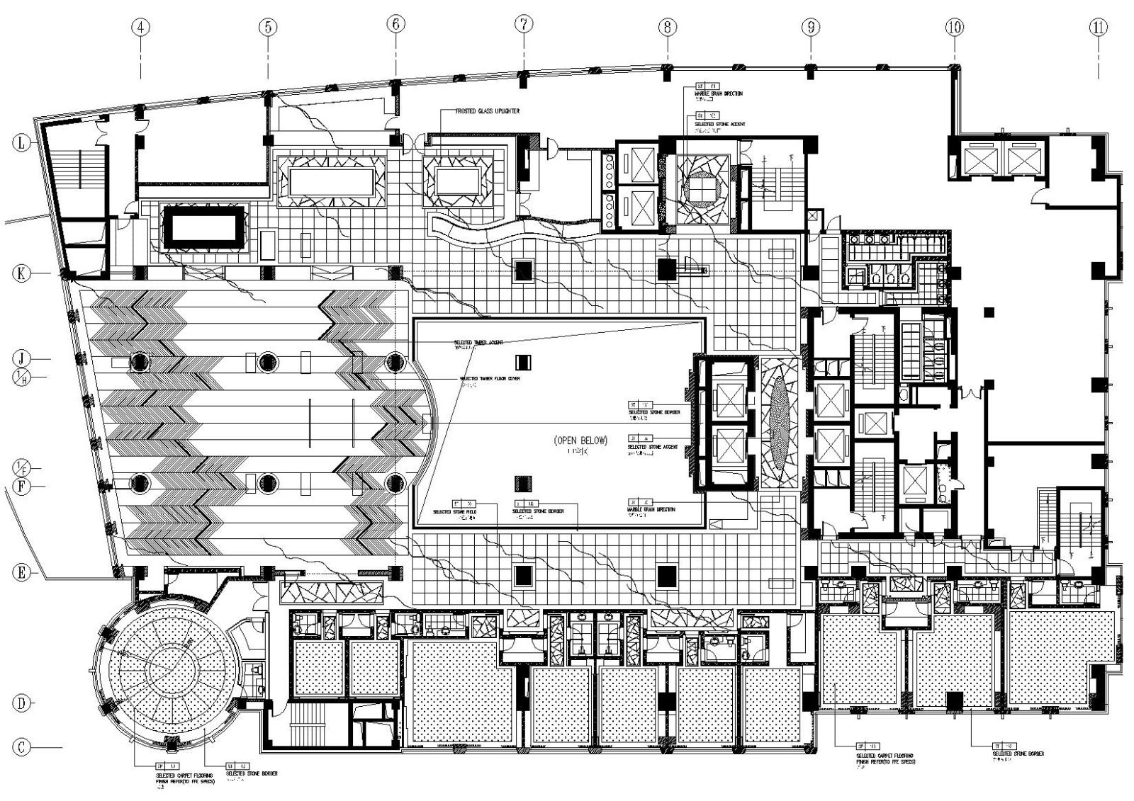 某2500㎡中式餐厅室内装饰设计施工图施工图下载【ID:160422157】