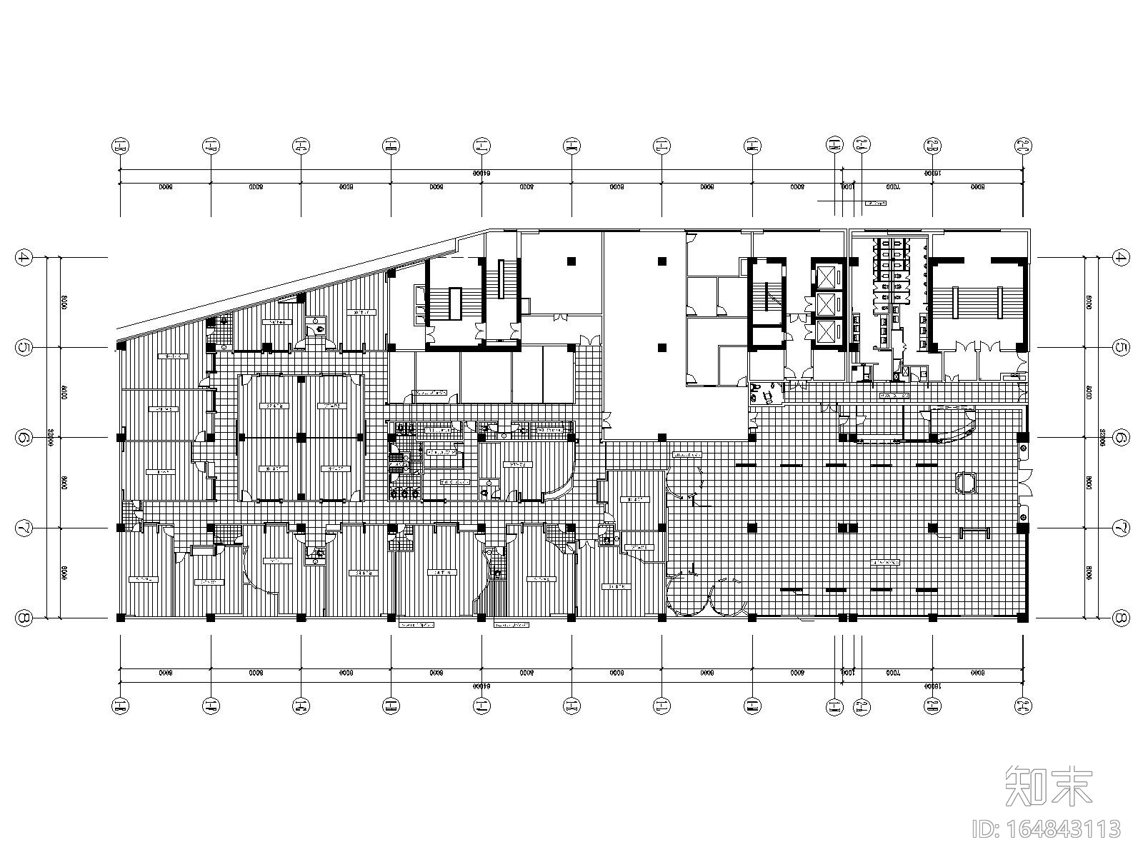 [天津]某大型全国连锁新概念饭店室内装修施工图施工图下载【ID:164843113】