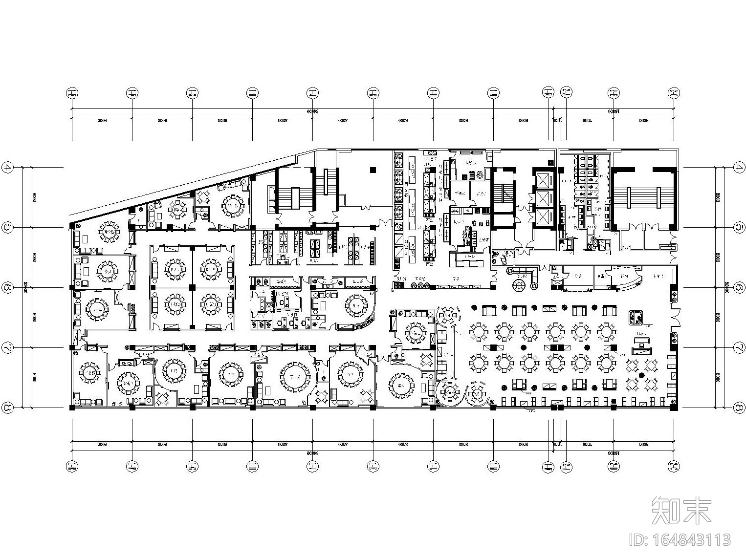 [天津]某大型全国连锁新概念饭店室内装修施工图施工图下载【ID:164843113】