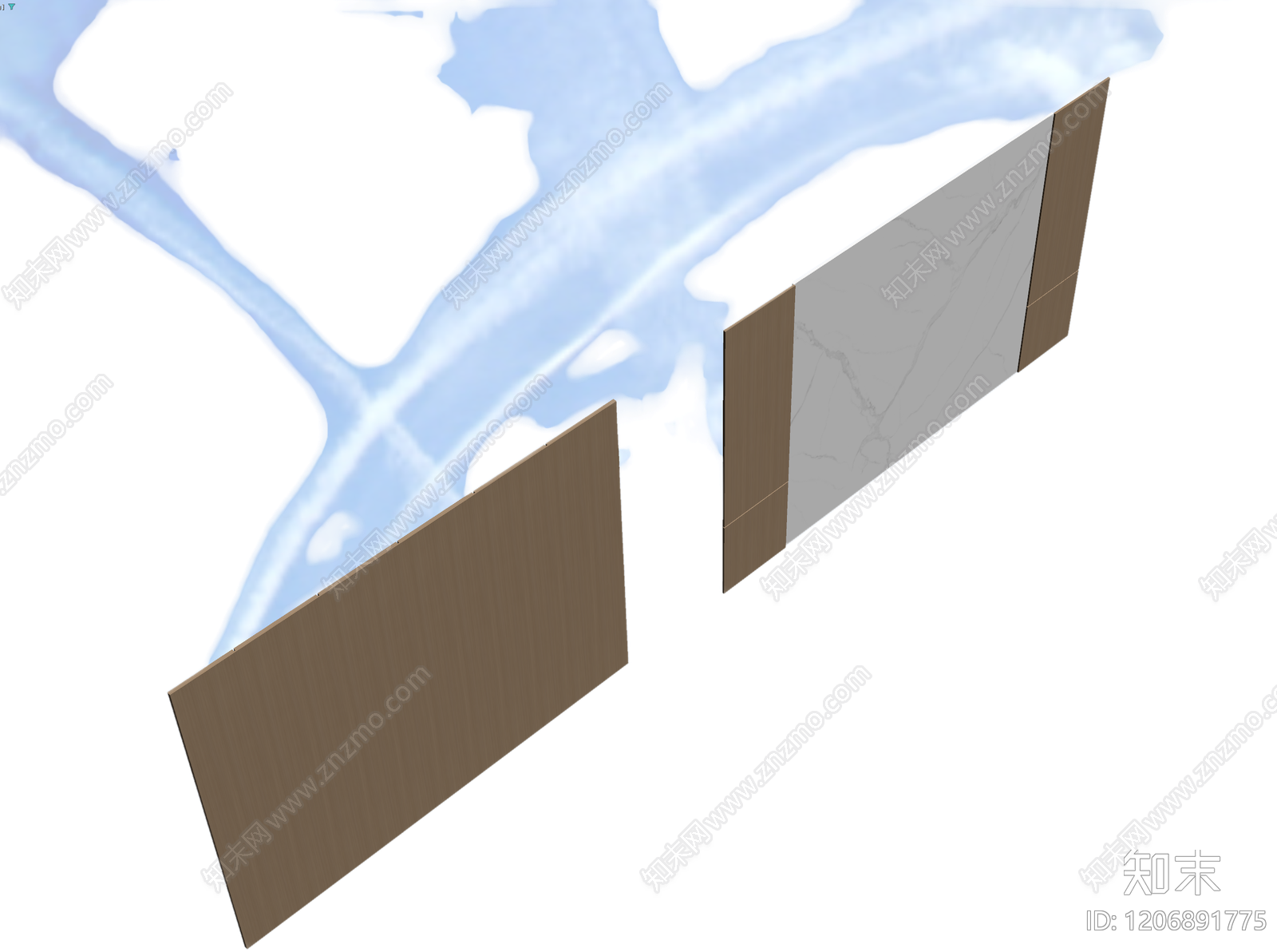 电视墙装饰板组件3D模型下载【ID:1206891775】