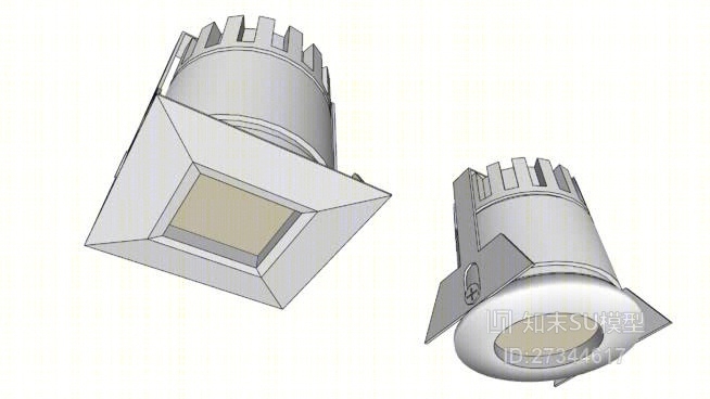 sun3c天花板组件——户内，户外LED筒灯SU模型下载【ID:417811688】
