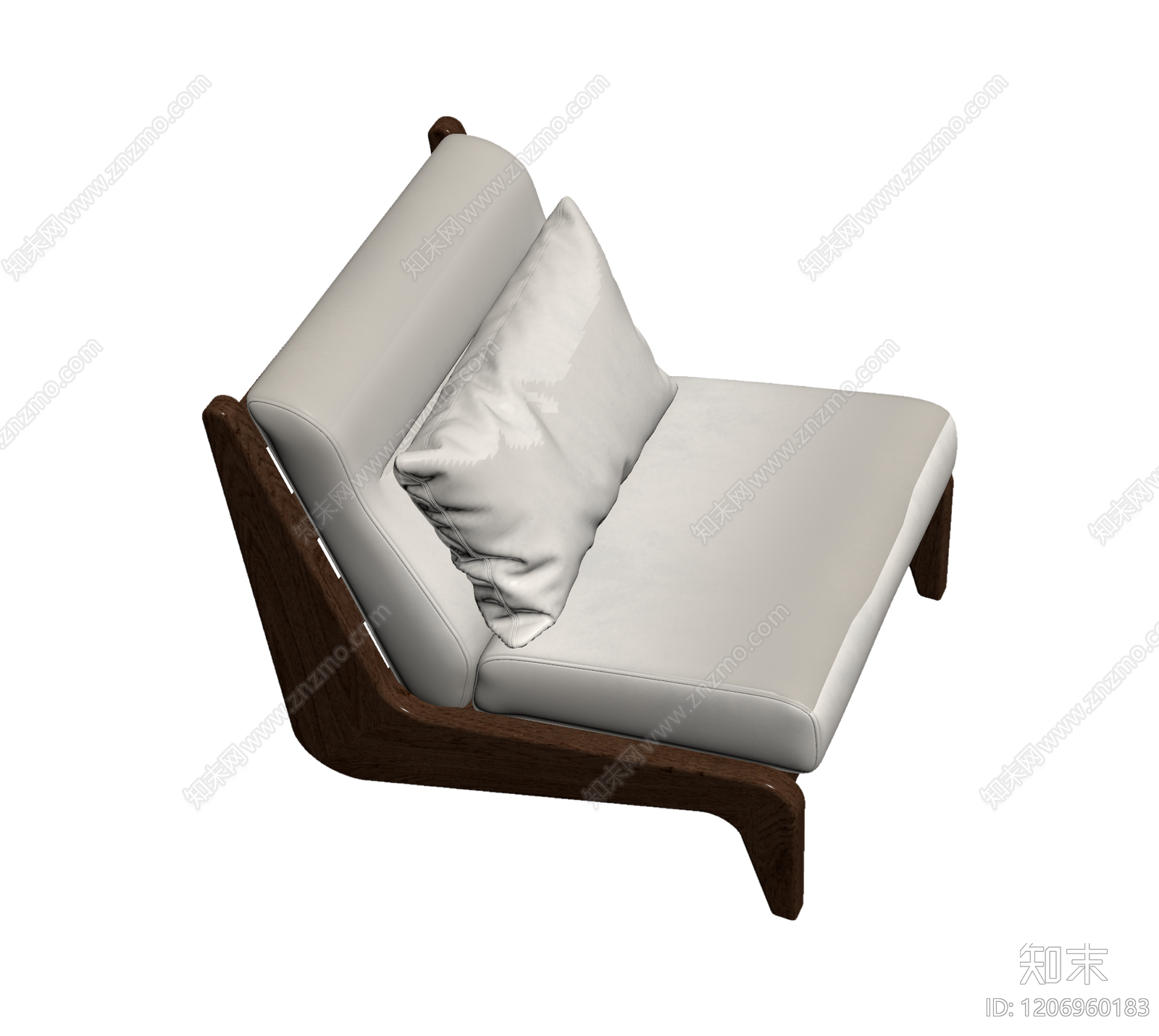 木质框架扶手椅3D模型下载【ID:1206960183】