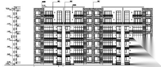 某七层住宅楼建筑方案图cad施工图下载【ID:149851152】