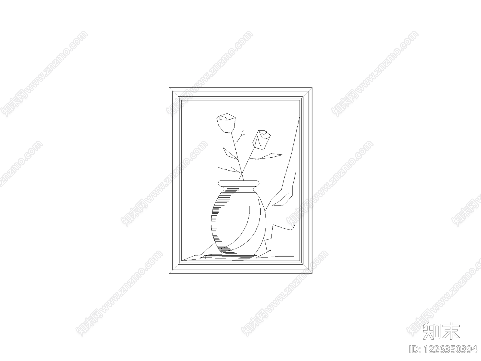 挂画cad施工图下载【ID:1226350394】