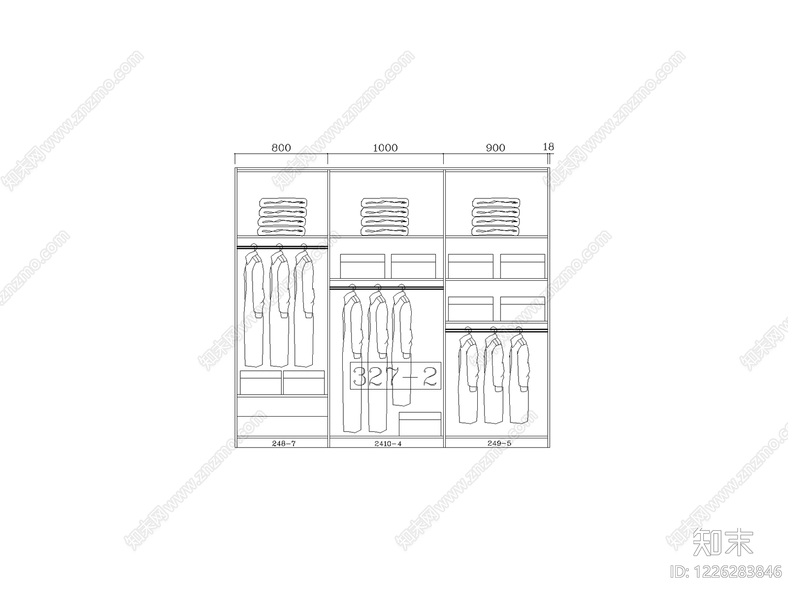 柜子cad施工图下载【ID:1226283846】