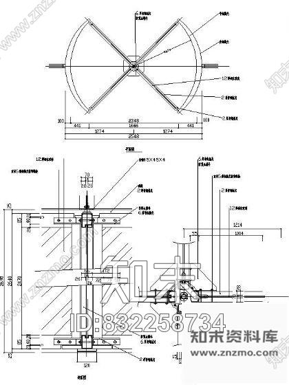 图块/节点旋转门详图2cad施工图下载【ID:832258734】