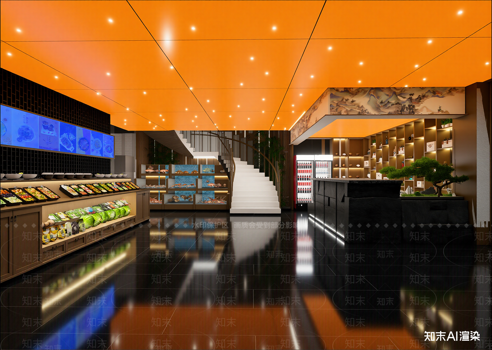 新中式其他餐饮空间3D模型下载【ID:1214781218】