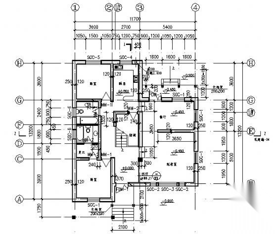 某二层别墅建筑设计施工图cad施工图下载【ID:149922129】