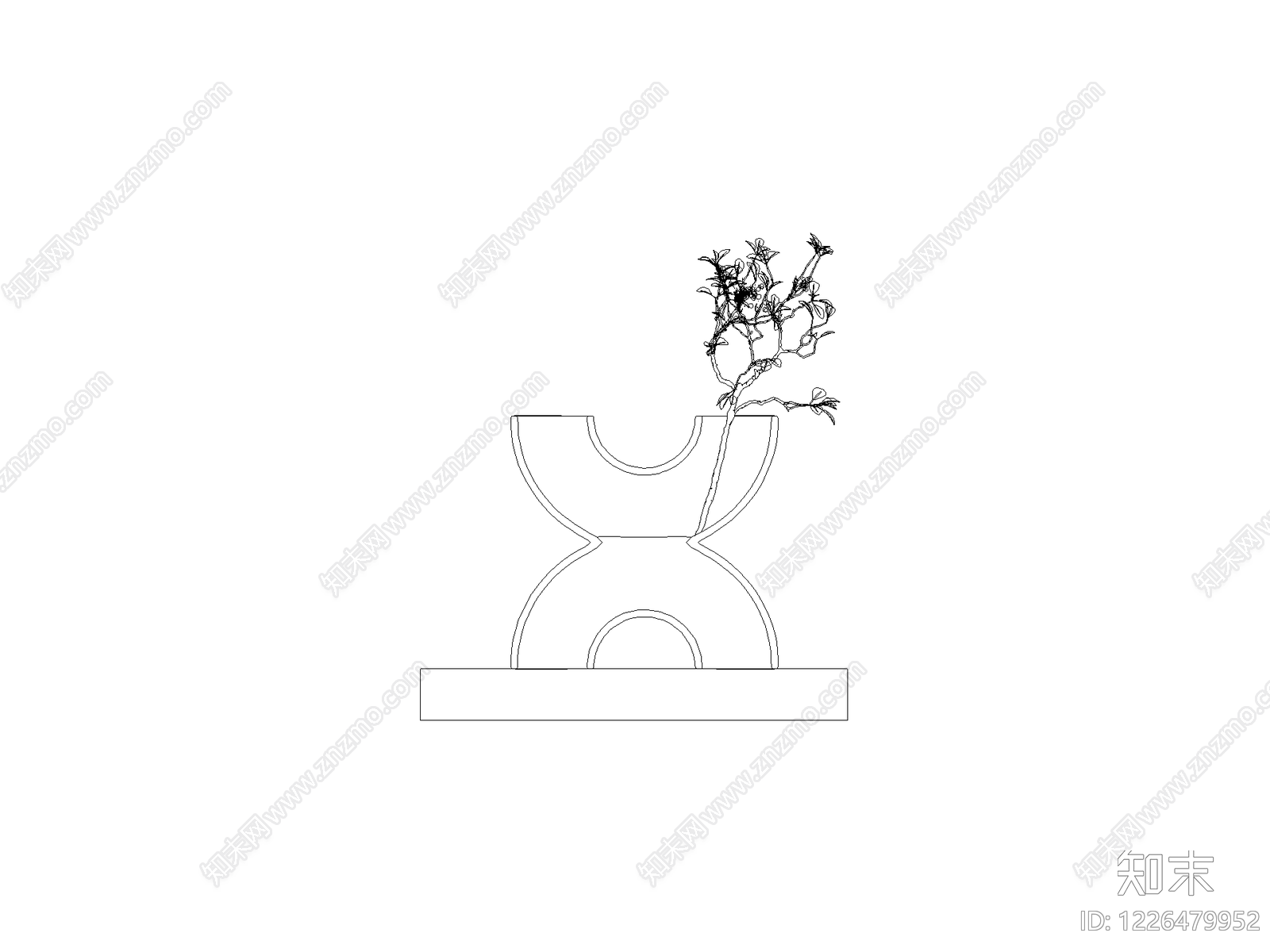 摆件cad施工图下载【ID:1226479952】