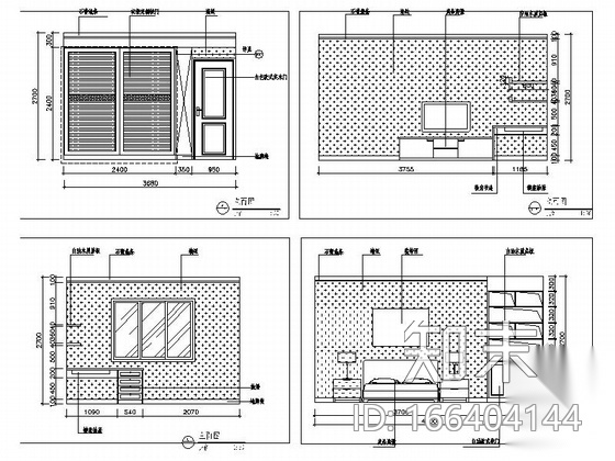 220平欧式风情跃层室内设计CAD装修图（含效果）施工图下载【ID:166404144】