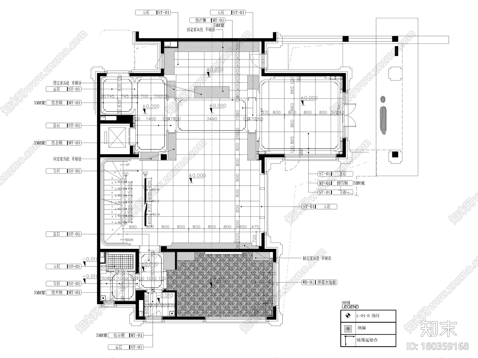 [北京]旭辉瀛海624㎡别墅样板间装修施工图cad施工图下载【ID:180359168】