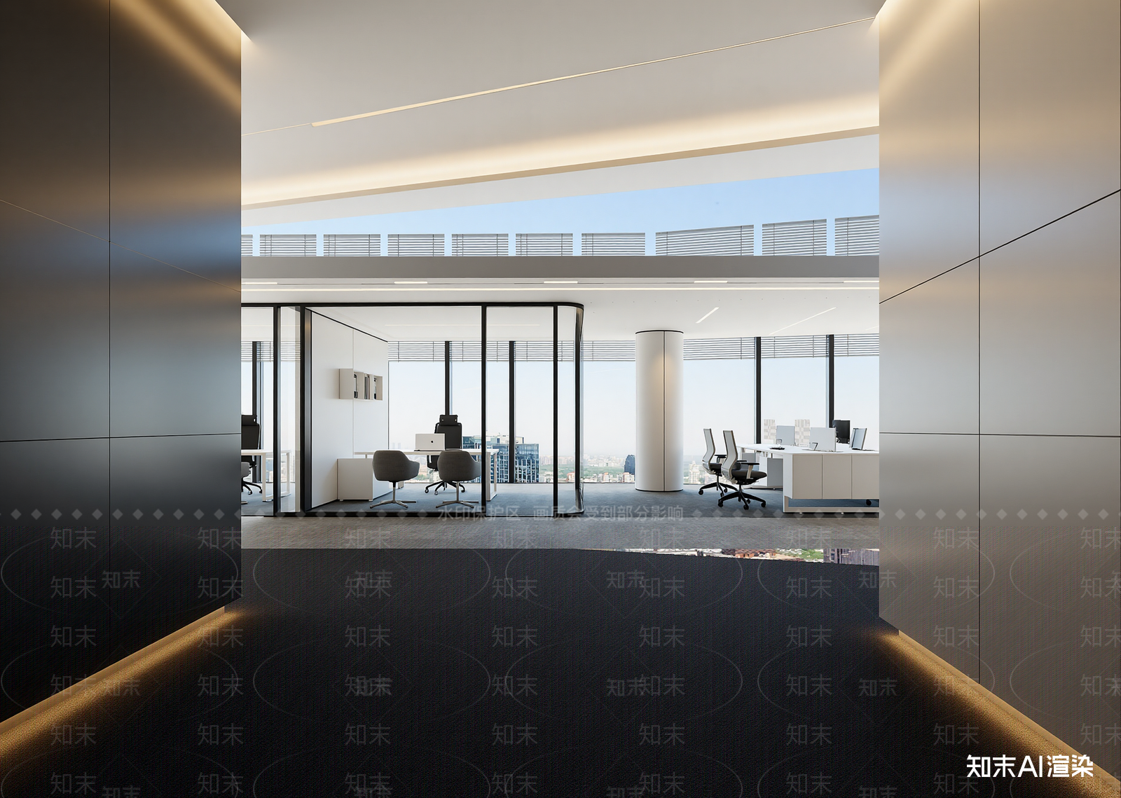 现代办公大厅3D模型下载【ID:1214688584】