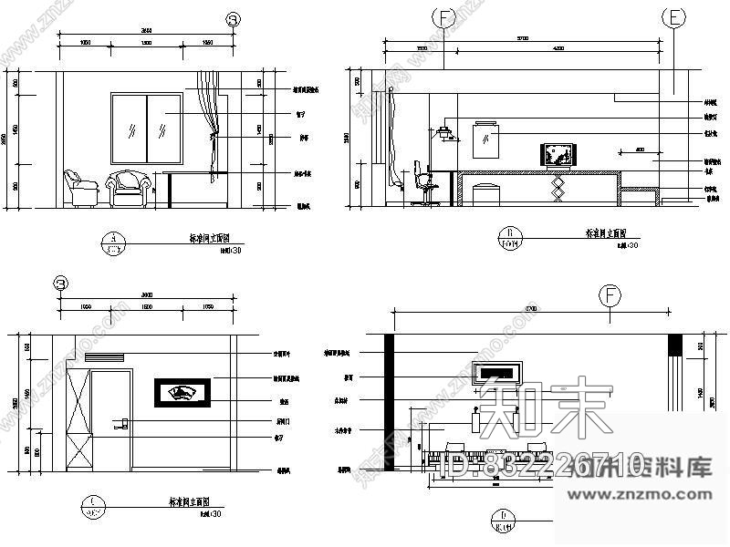 图块/节点客厅立面图I施工图下载【ID:832226710】