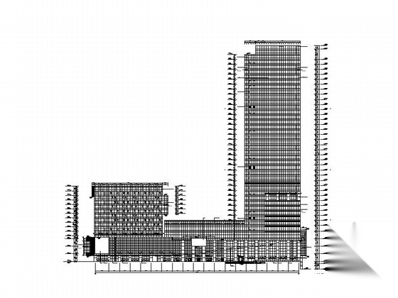 [福建]现代风格三十九层商业广场建筑扩初图（国内顶尖设...cad施工图下载【ID:166061113】