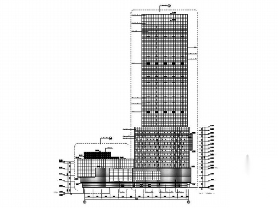 [福建]现代风格三十九层商业广场建筑扩初图（国内顶尖设...cad施工图下载【ID:166061113】