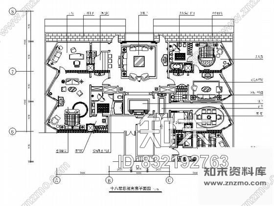 图块/节点深圳某商务酒店总统套房平面图cad施工图下载【ID:832192763】