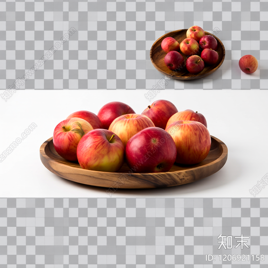 木盘苹果组合装饰3D模型下载【ID:1206921158】