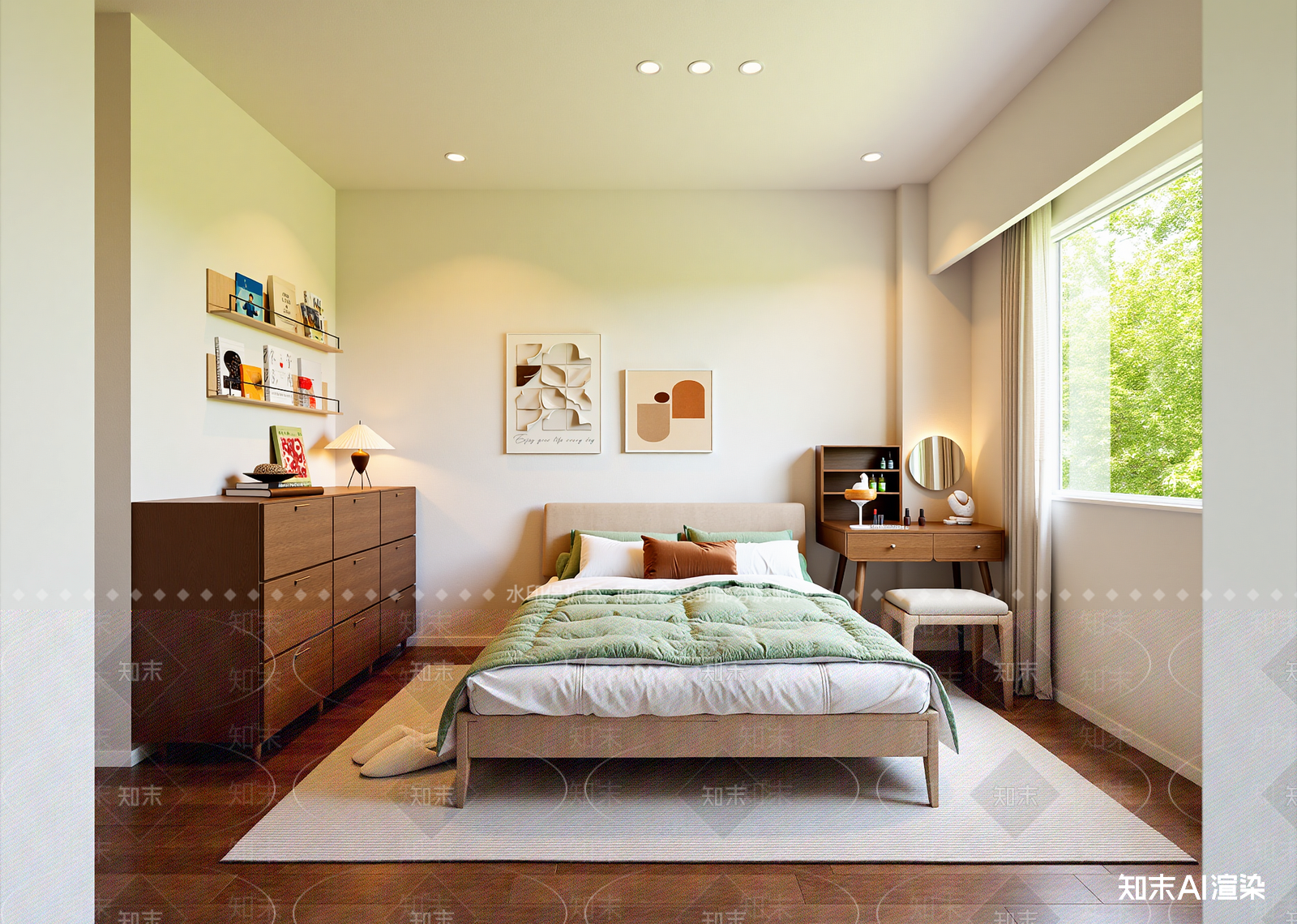 北欧家居卧室3D模型下载【ID:1215133909】