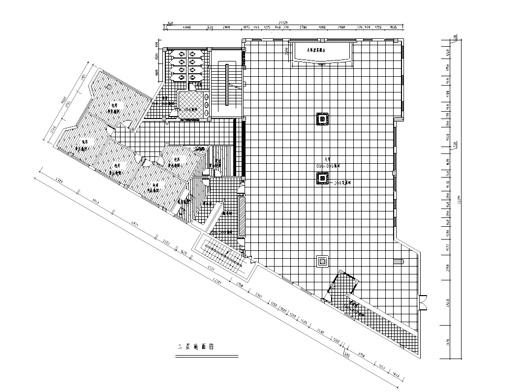 [福建]新中式风格酒楼装修设计完整施工图cad施工图下载【ID:161760105】