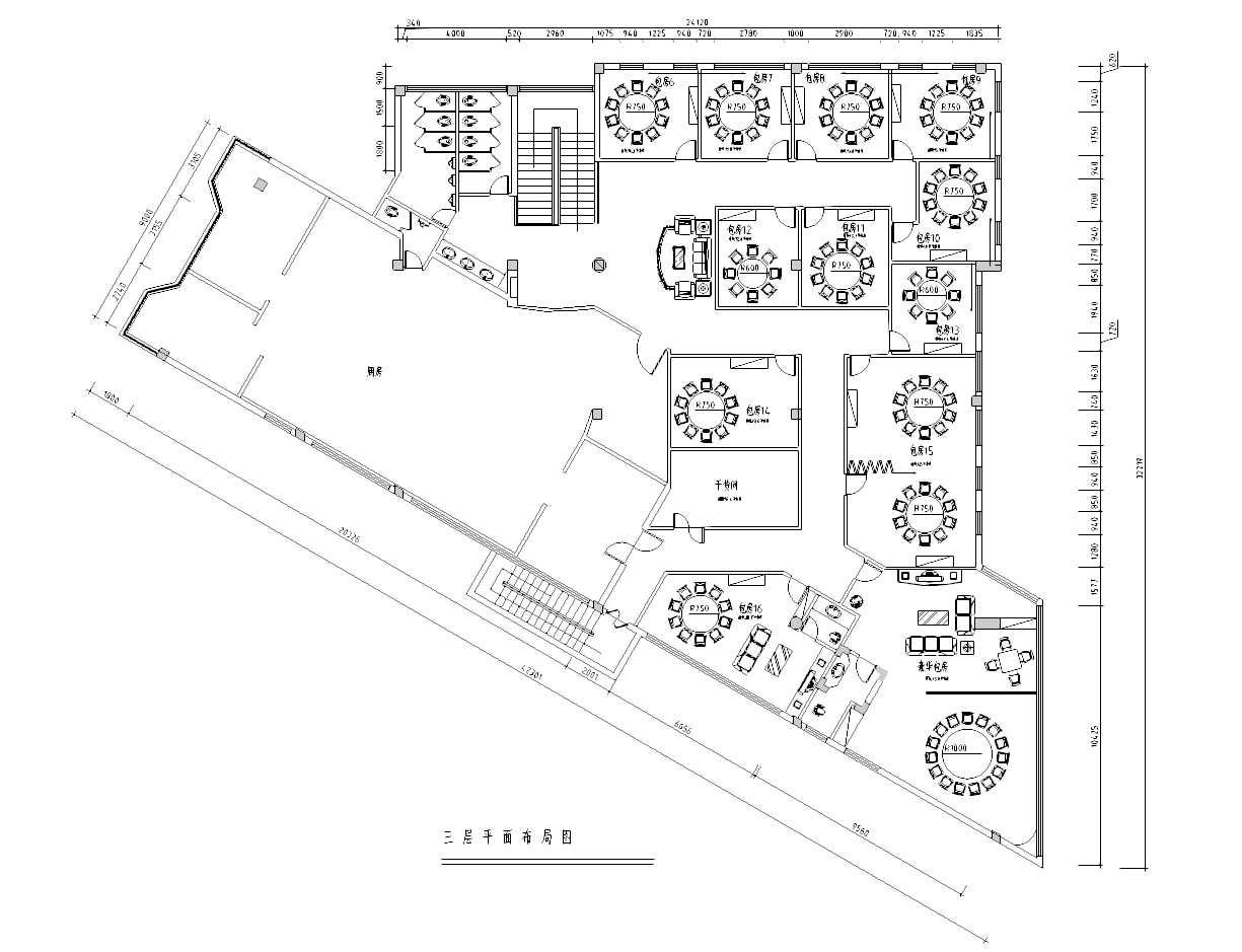 [福建]新中式风格酒楼装修设计完整施工图cad施工图下载【ID:161760105】