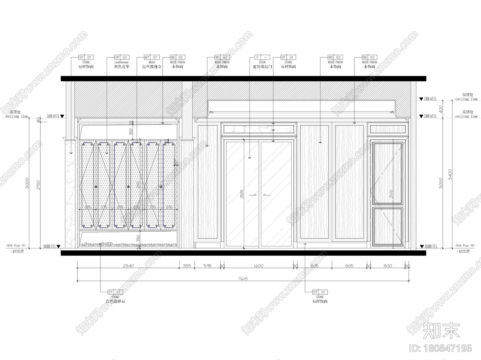 [江西]2000m²新中式三层七居别墅装修施工图cad施工图下载【ID:180847196】