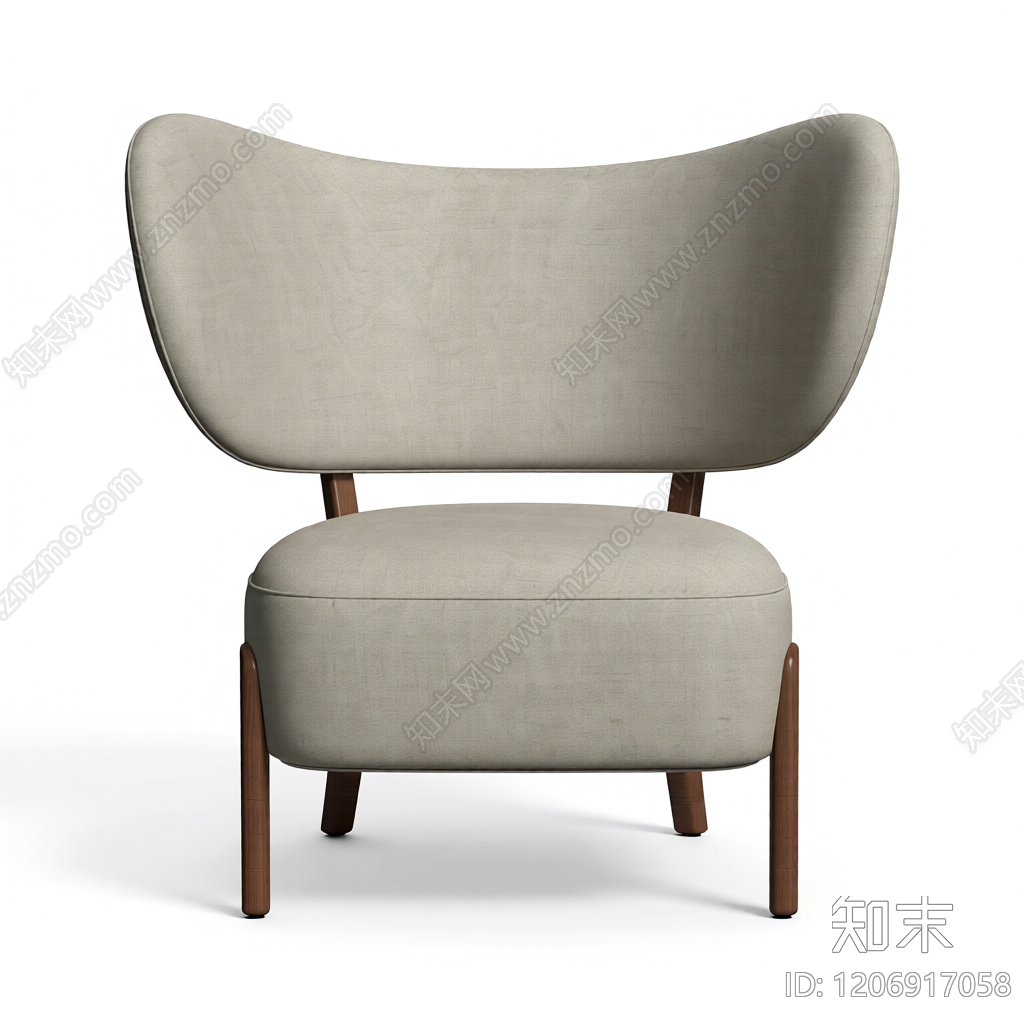 布艺扶手椅3D模型下载【ID:1206917058】