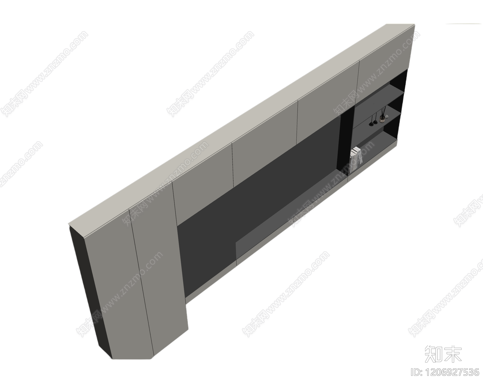 电视墙组合柜3D模型下载【ID:1206927536】
