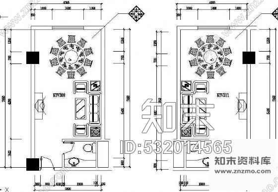 施工图酒店餐厅包厢装修图纸cad施工图下载【ID:532014565】