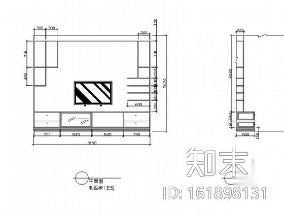 三室两厅简单家装装修图cad施工图下载【ID:161898131】