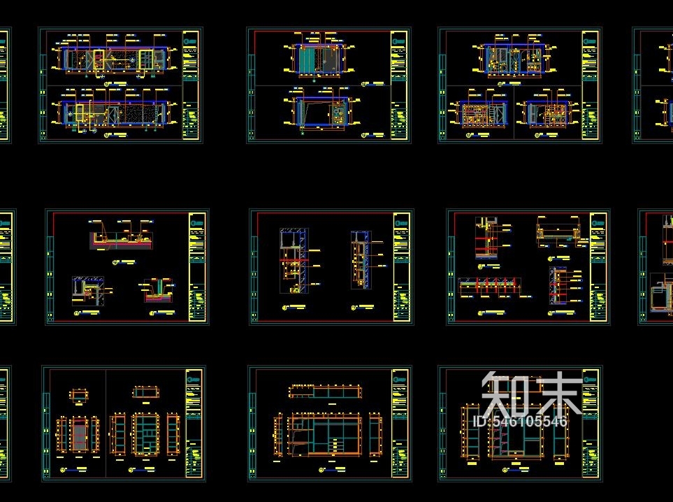 新中式施工图cad施工图下载【ID:546105546】