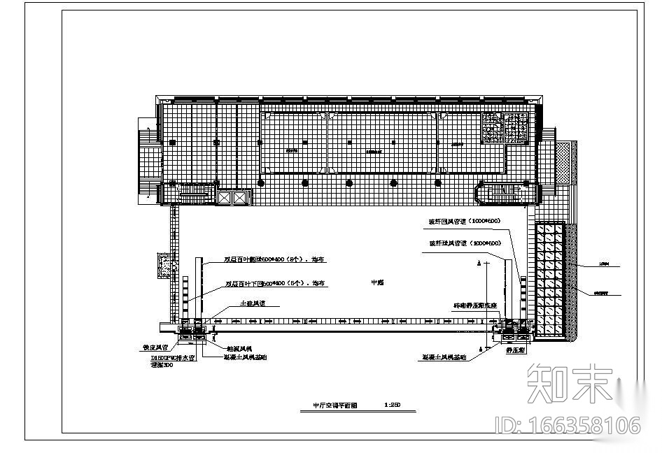 中庭通风系统图cad施工图下载【ID:166358106】