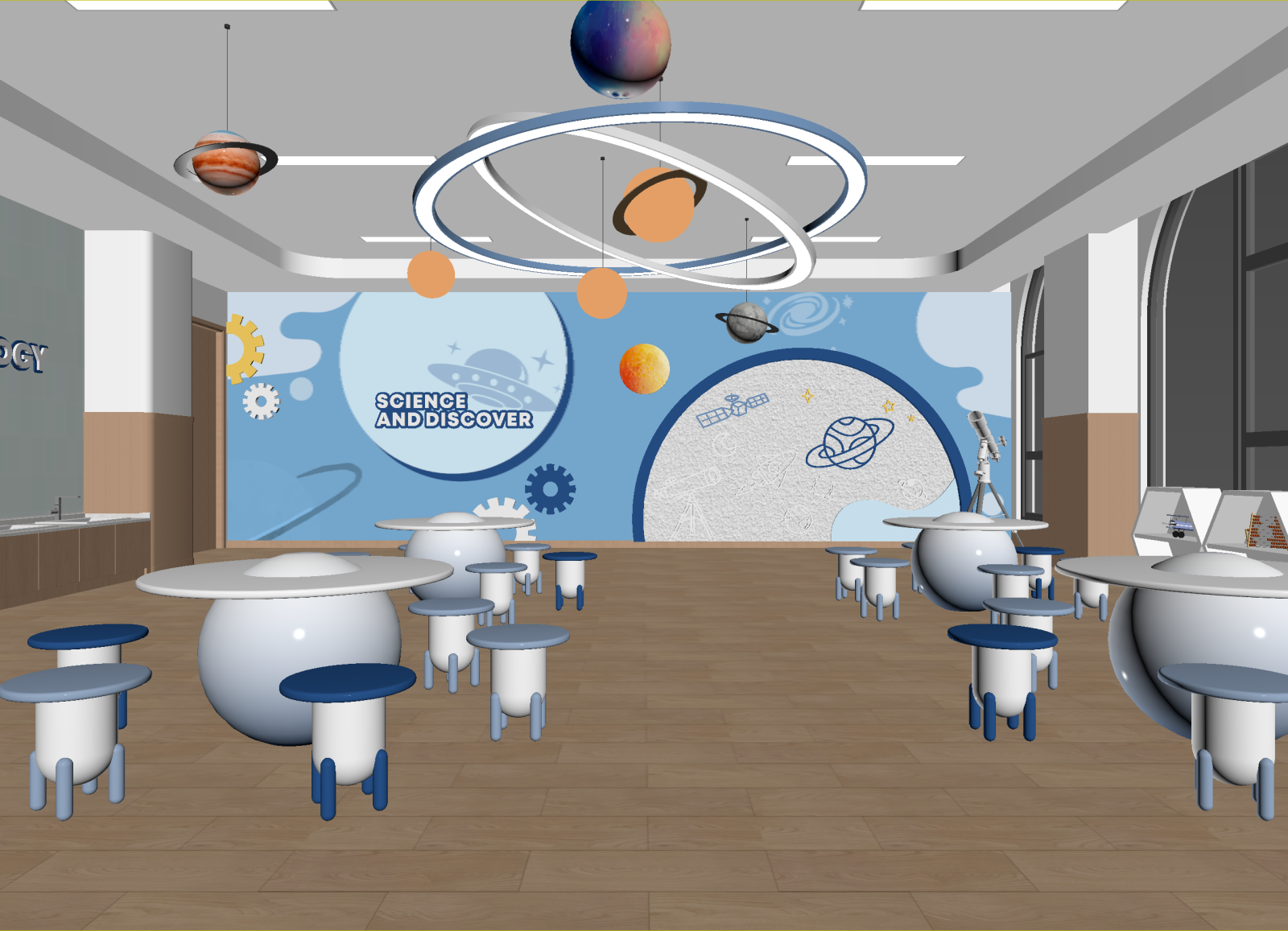 现代教室3D模型下载【ID:1215061520】