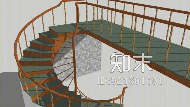 螺旋楼梯SU模型下载【ID:921501691】