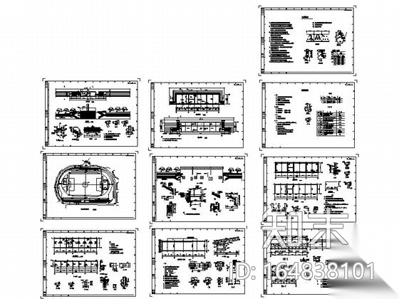 某体育场室内装修施工图cad施工图下载【ID:164838101】