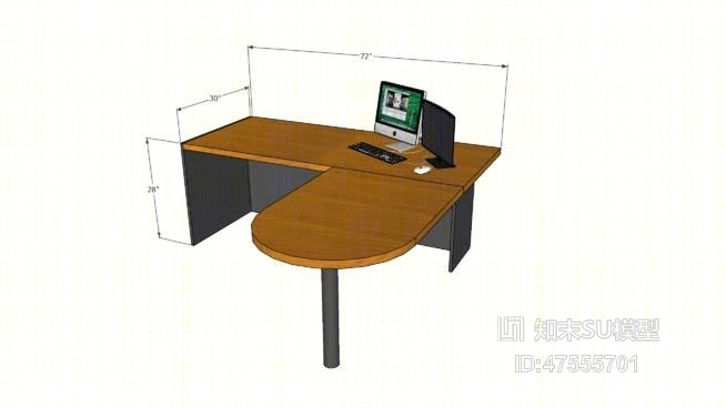 办公桌SU模型下载【ID:919253638】