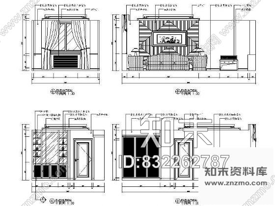 图块/节点豪华客房立面设计图cad施工图下载【ID:832262787】