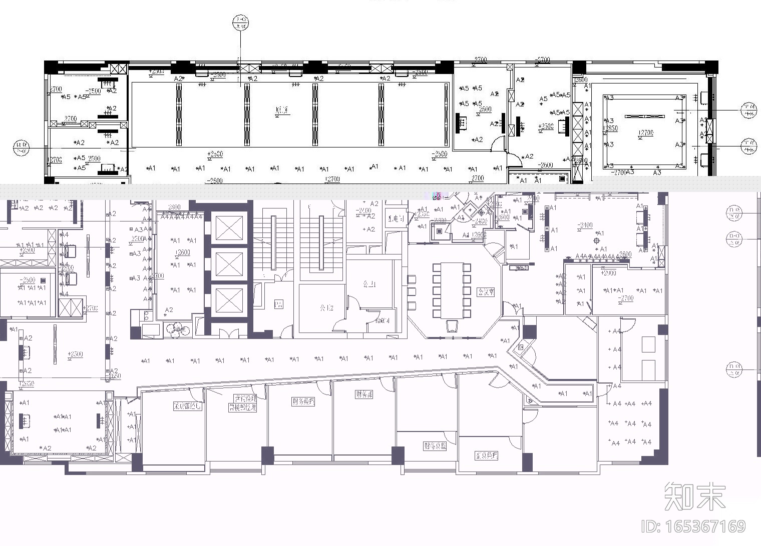 某大型房地产公司办公空间装饰施工图设计（附效果图）施工图下载【ID:165367169】