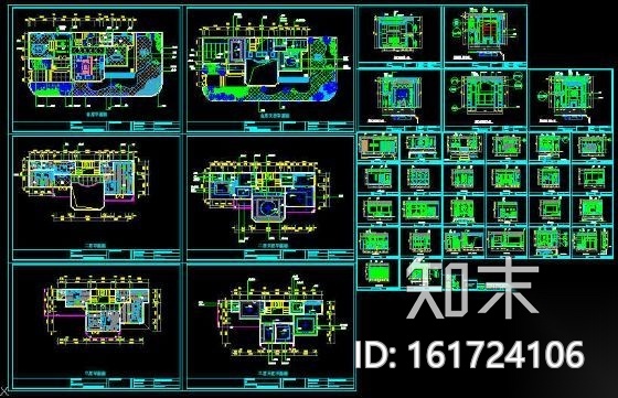 某三层别墅装修图cad施工图下载【ID:161724106】