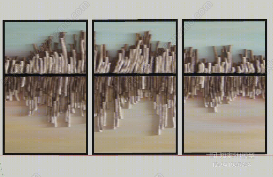 中式壁画SU模型下载【ID:941995388】