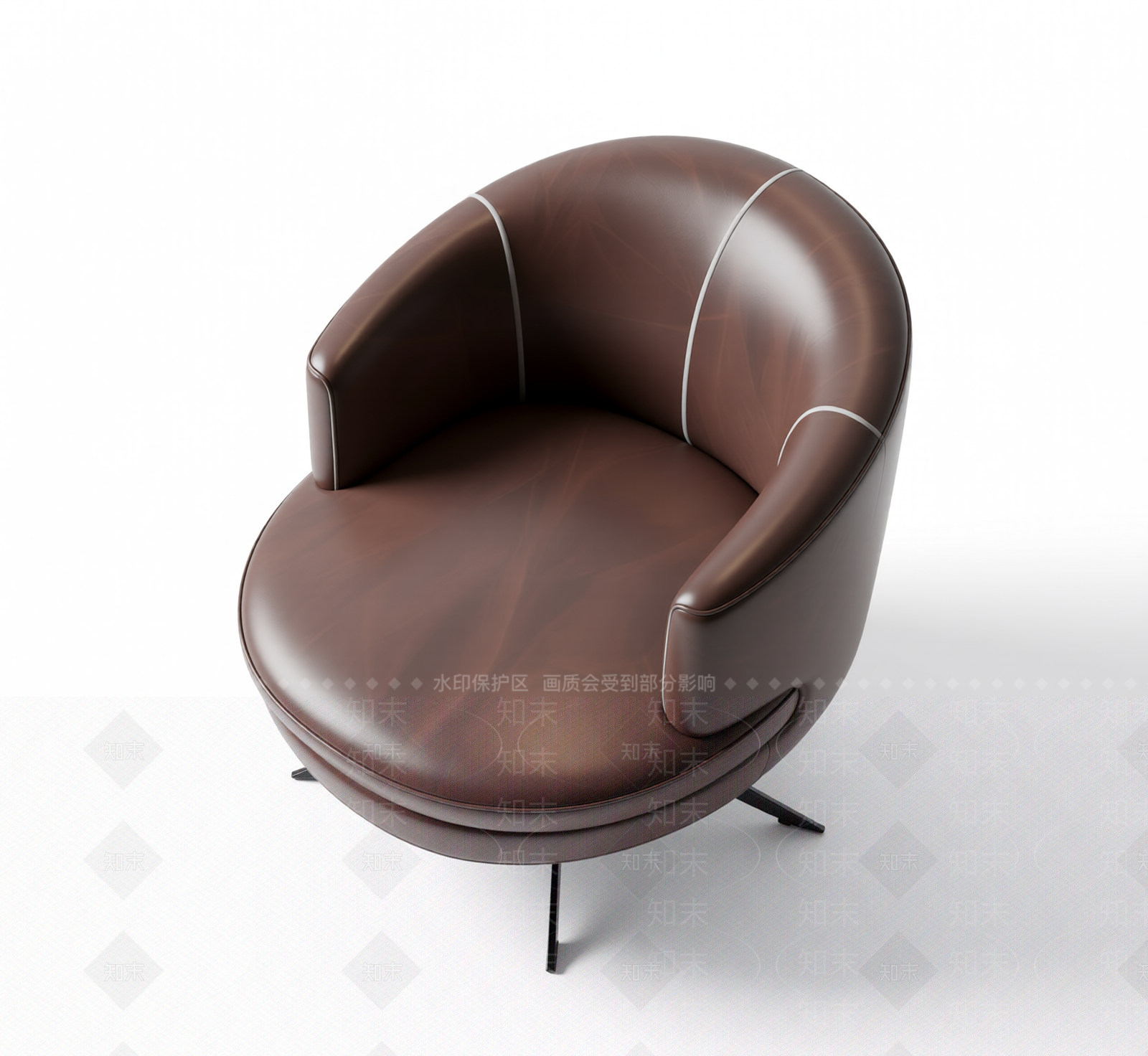 棕色皮质旋转椅3D模型下载【ID:1205547014】