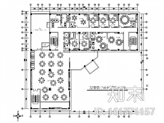 星级酒店现代中式风餐厅室内装修图（含效果）cad施工图下载【ID:161771157】