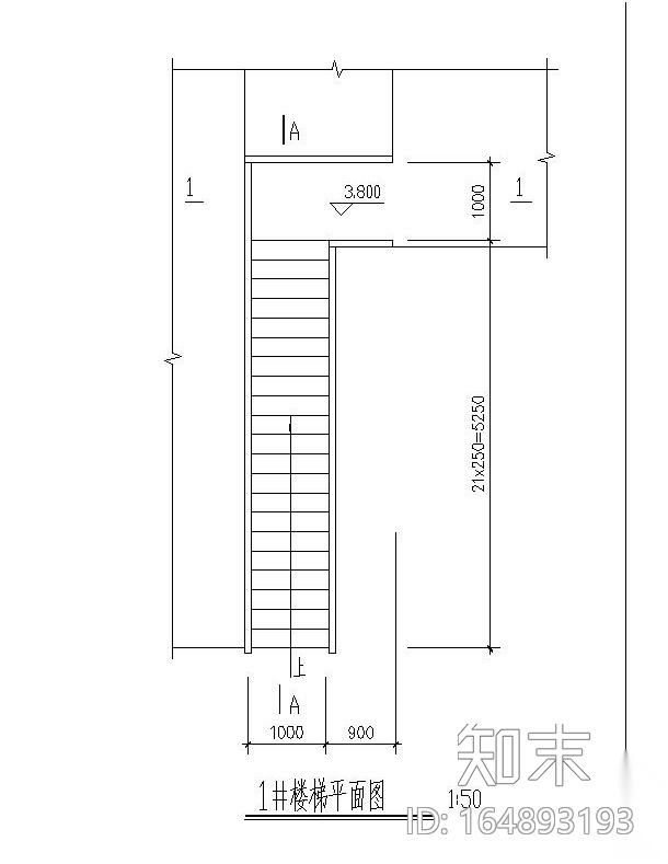 简单式钢结构楼梯平面立面剖面图施工图下载【ID:164893193】