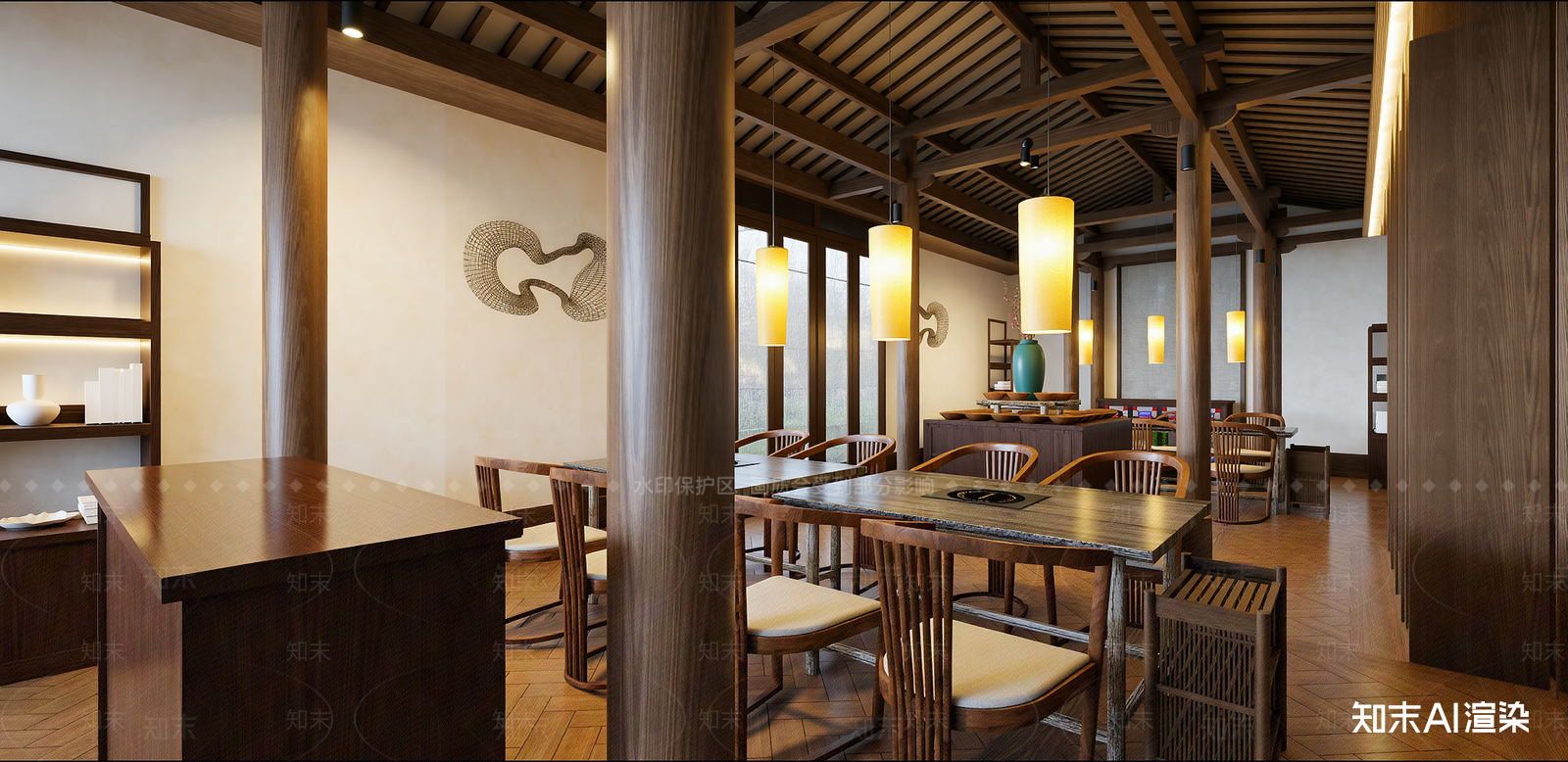 中式中餐厅SU模型下载【ID:1215953985】